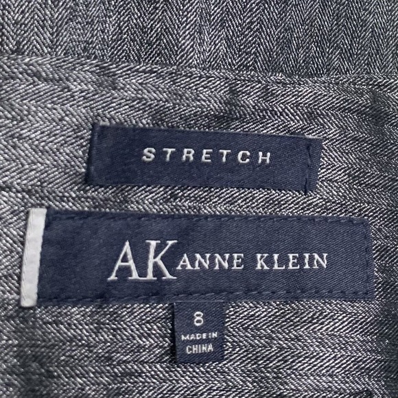 Anne Klein Skirt Women's Size 8 Dark Gray Herringbone Office Work Career Zip Up - Picture 5 of 8